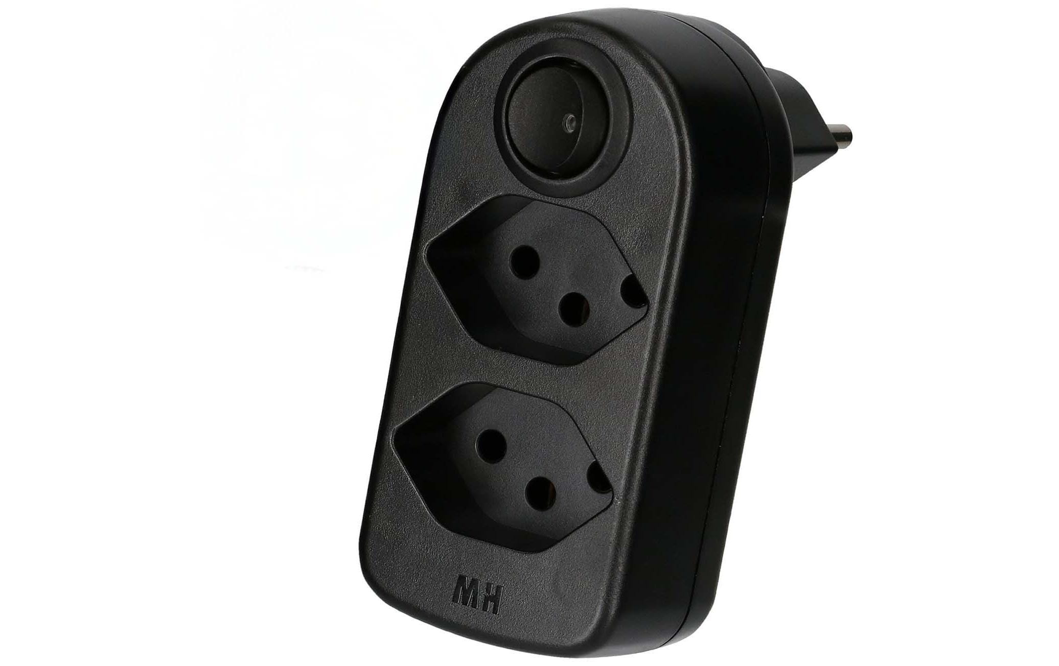 Abzweigstecker ADAPT 2xT13 schwarz drehbar, Green + Fair