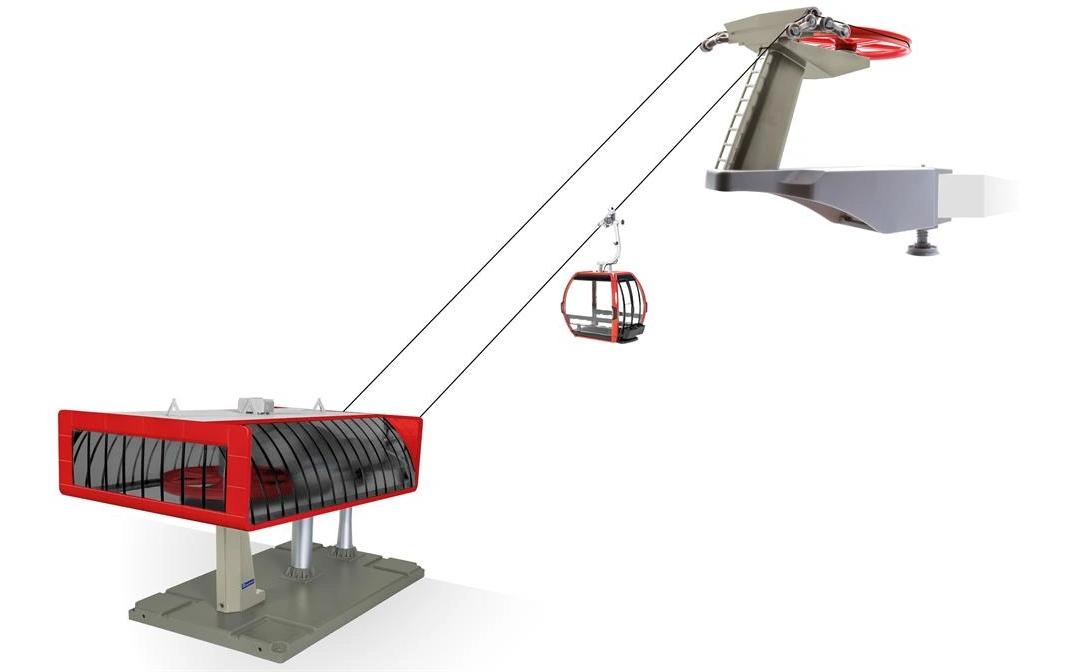 D-Line Spielset Elektrische Umlaufseilbahn schwarz/rot 1:32