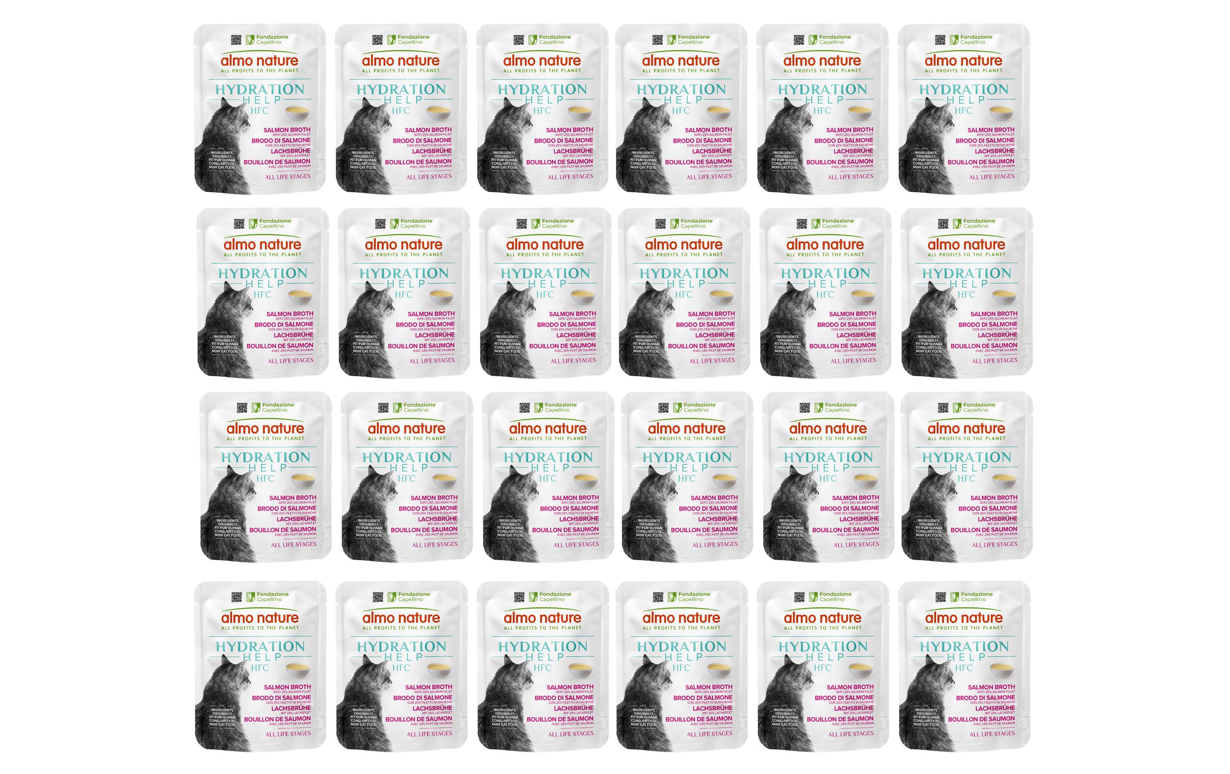 Almo Nature Hydration Help HFC 24x50g KIT Lachsbrühe