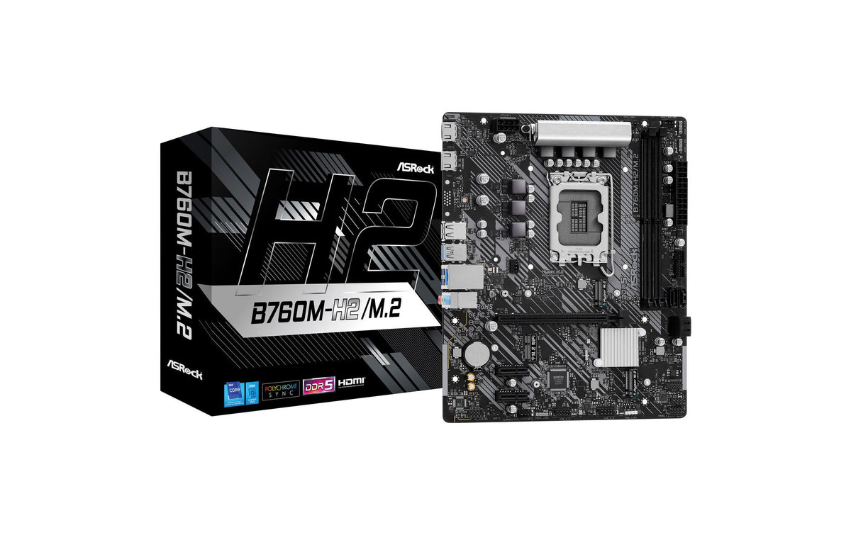 ASRock B760M-H2/M.2, mATX, LGA1851 Intel B760, LGA1851, 2x DDR5, PCIe 4.0