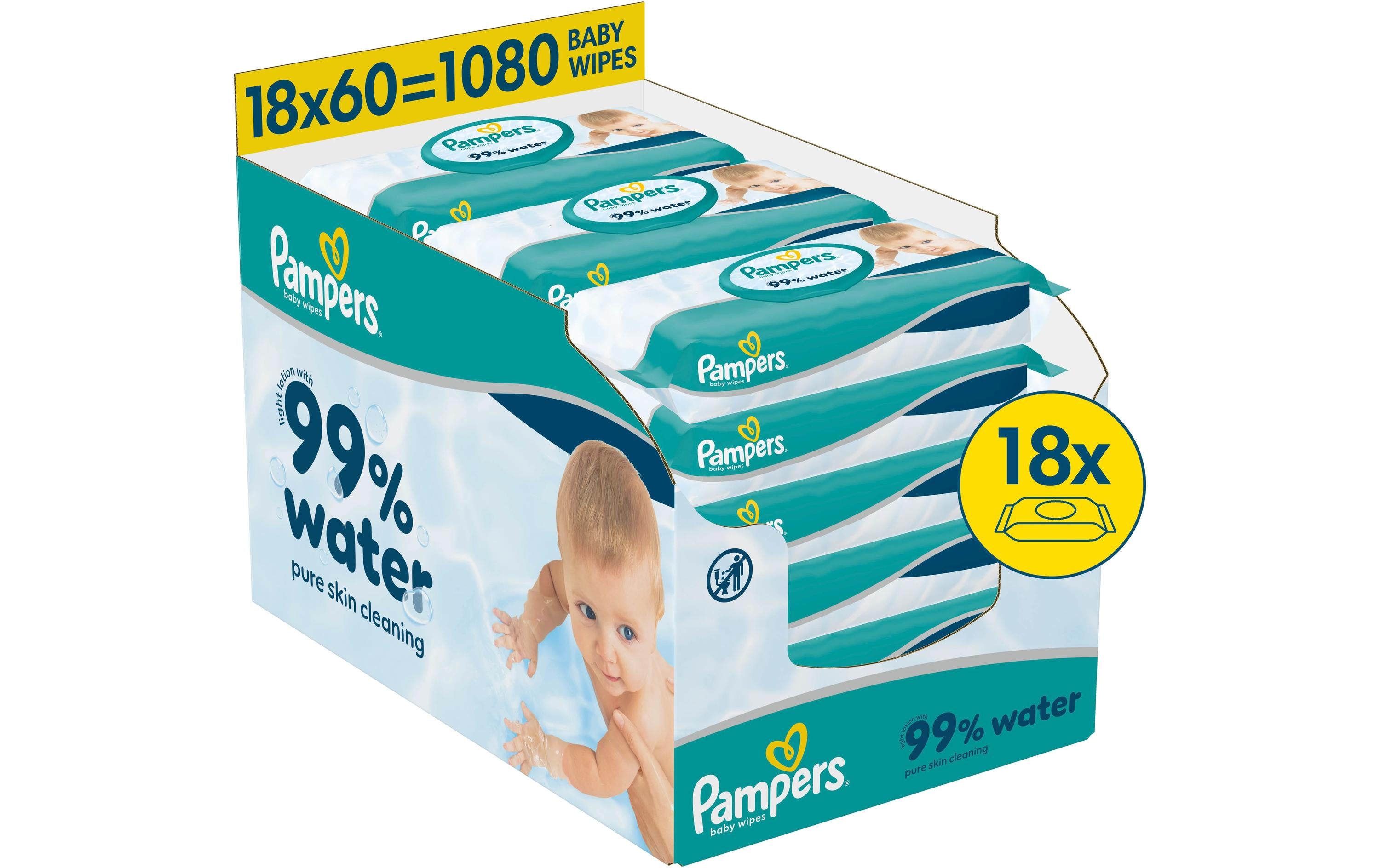 Pampers Feuchte Tücher 99% Wasser 18x60 18x60/ 1080Stk.