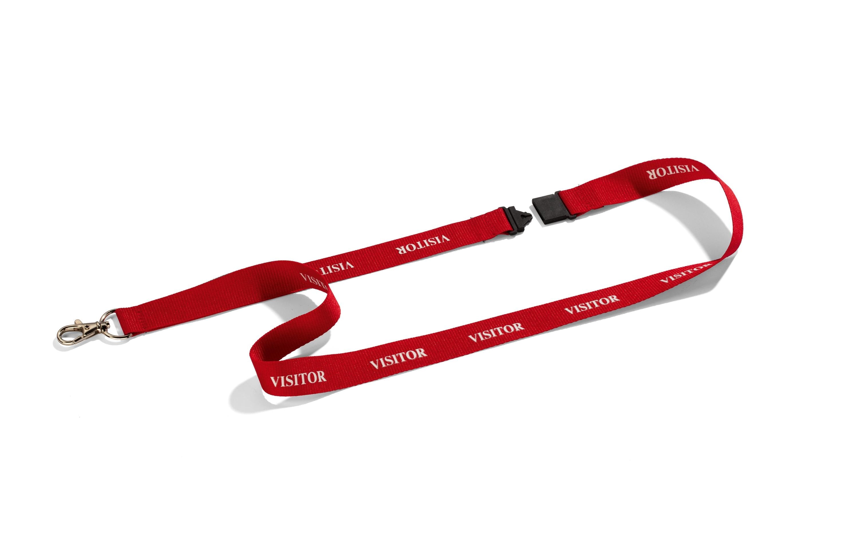Durable Textilband Visitor mit Karabiner 10 Stück, Länge: 44cm, B: 20cm,  Farbe: Rot