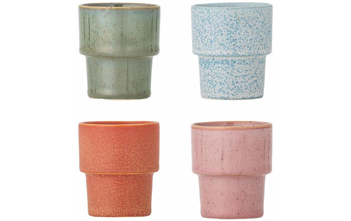 Bloomingcille Espressotassen Ewan, 4er Set Steingut, 6x6.5 cm (DxH), bunt