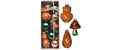 H&J Weihnachtskugel Mini 8 Stück, 3.5-5 cm Eule, Pilz, Eichhörnchen, Glas