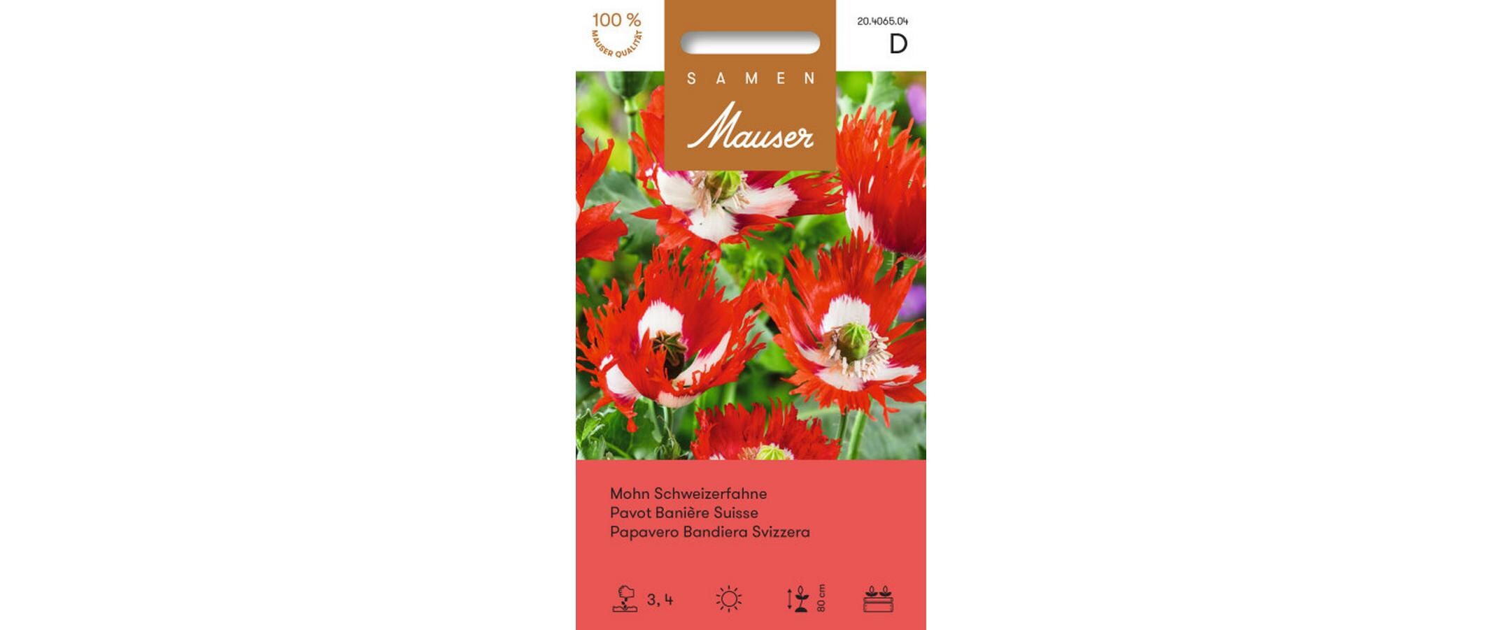 Mohn Schweizerfahne Papaver somniferum