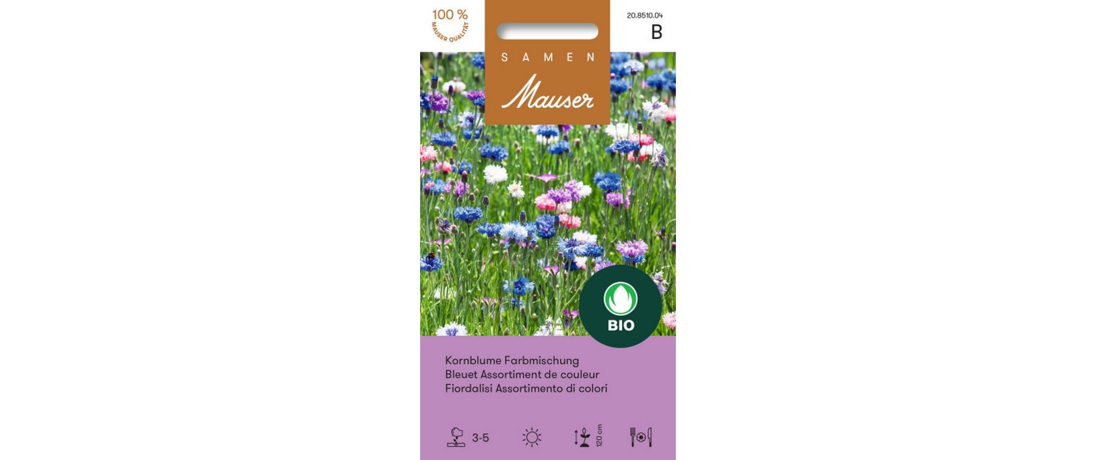 Samen Mauser Kornblume Farbmischung 1.25 g ca. 3-4 m2 Bio-Knospe