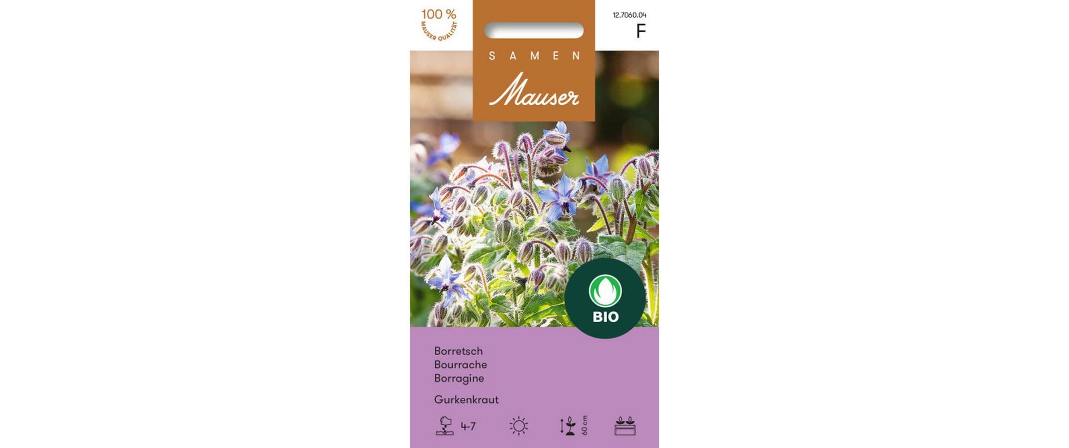 Samen Mauser Borretsch Gurkenkraut 2.5 g ca. 5 m2 Bio-Knospe