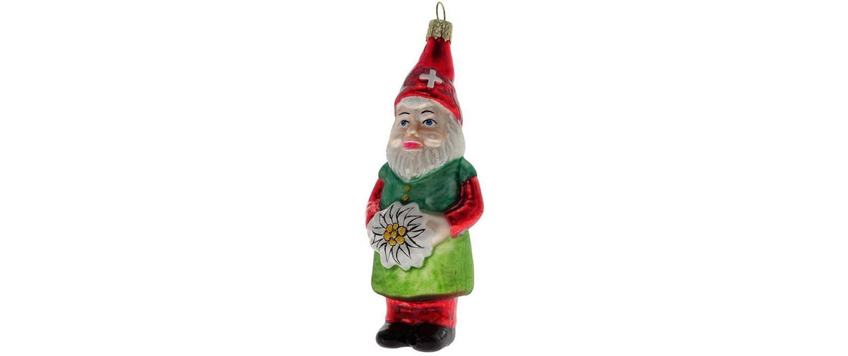 CN Weihnachtskugel Zwerg mit CH Kreuz Glas