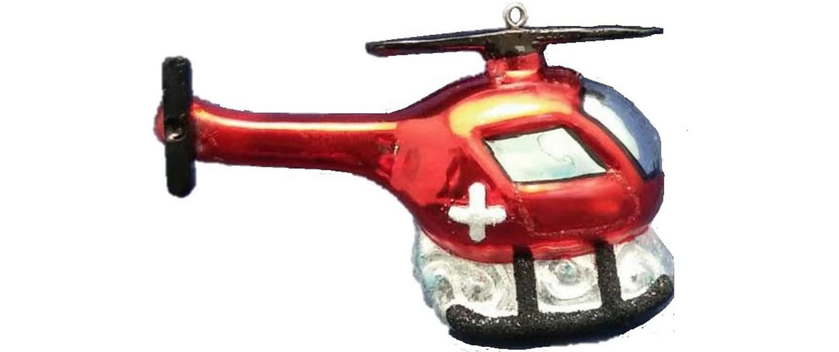CN Weihnachtskugel Helikopter Glas