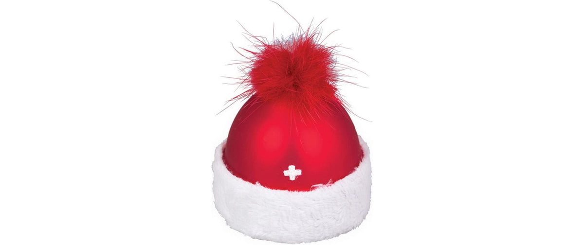 CN Weihnachtskugel Mütze mit CH-Kreuz Glas