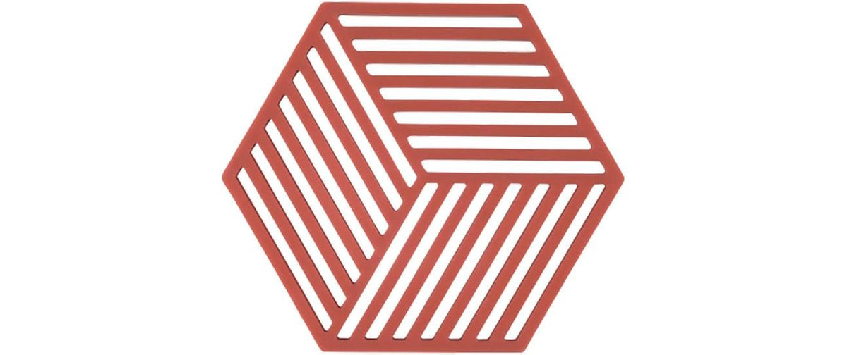 Zone Topfuntersetzer Hexagon, Burned Red 16x14x0.9 cm (LxBxH), Silikon