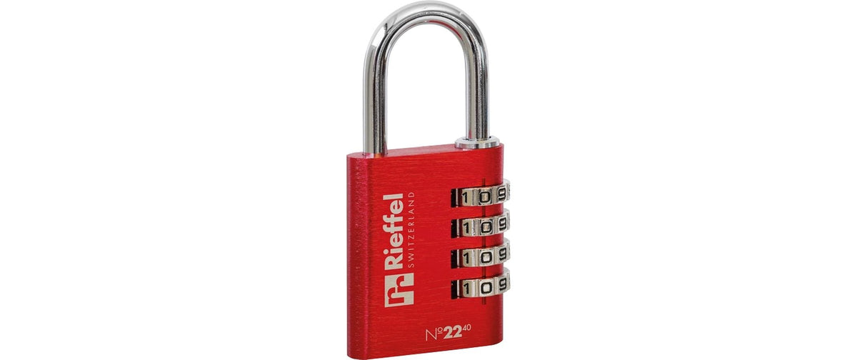 Rieffel Vorhängeschloss Aluminium Nr. 22 Zahlencode, rot, Gr. 22x40mm