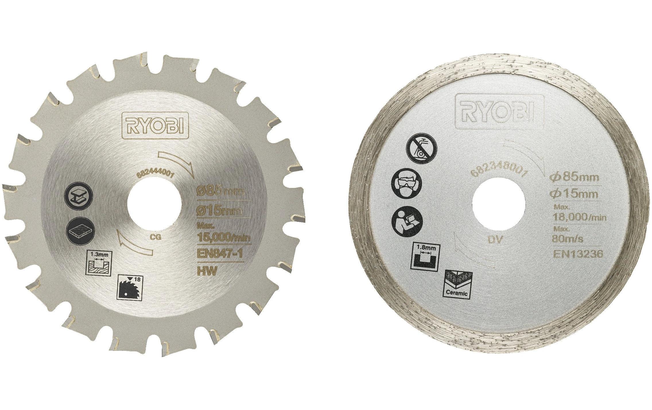 RYOBI Sägeblätter 2er-Set RAKMMS02K Passend für RYOBI Multimaterialsäge