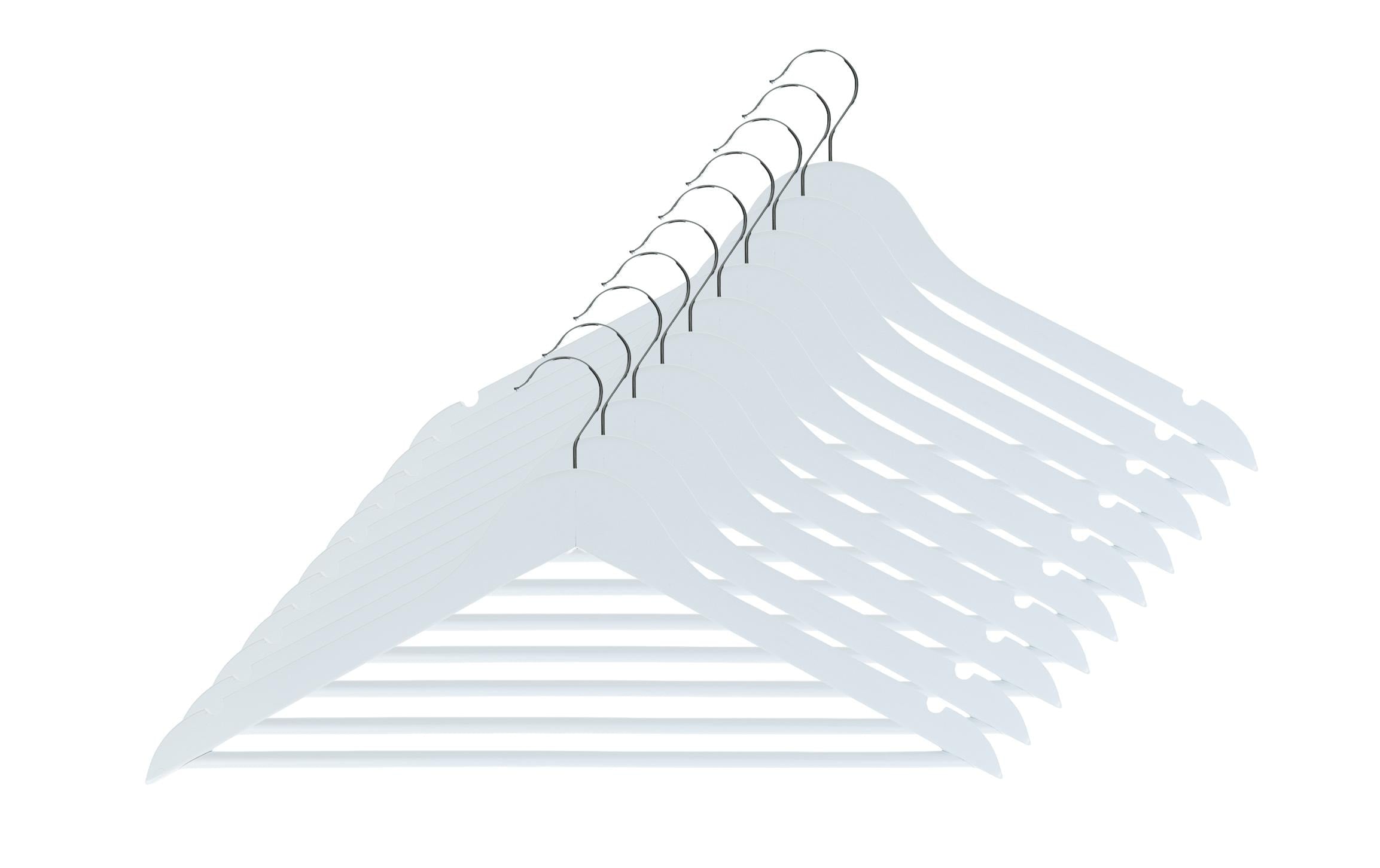COCON Kleiderbügel 10er Pack weiss, 44.5x1.2x23cm