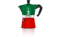 Bialetti Moka Express für 3 Tassen Italia Aluminium mit schwarzem Kunststoff
