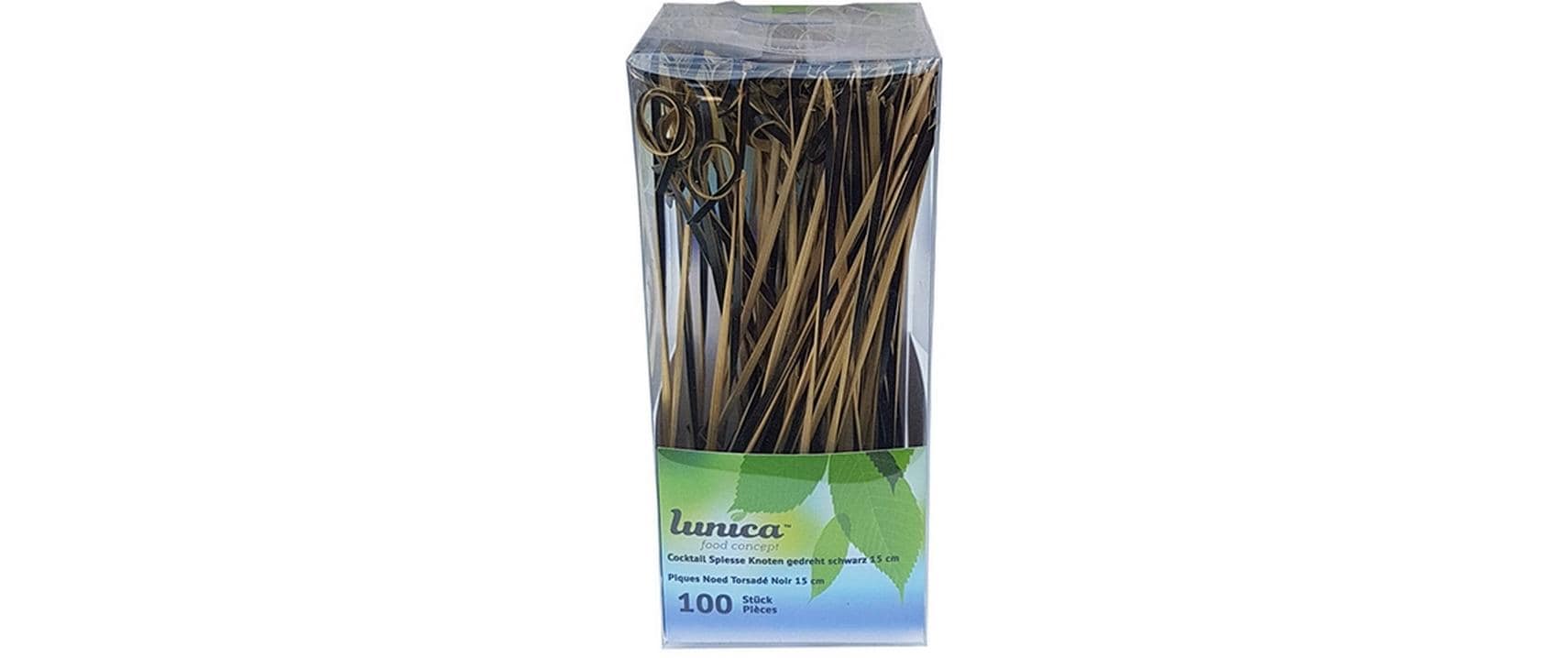 Lunica Fingerfoodspiesse 100 Stk Bambus, schwarz, 150 mm