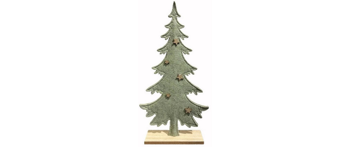 Dameco Aufsteller Tanne aus Filz 5x18.5x29 cm (LxBxH), Holzsockel