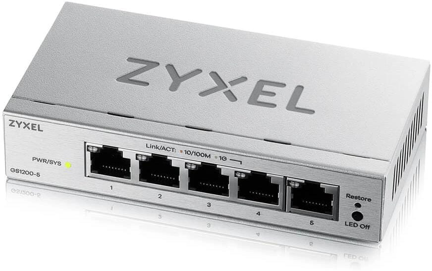 ZyXEL GS1200-5 IPTV v3 5 Port Switch 5x GbE, lüfterlos,web-managed