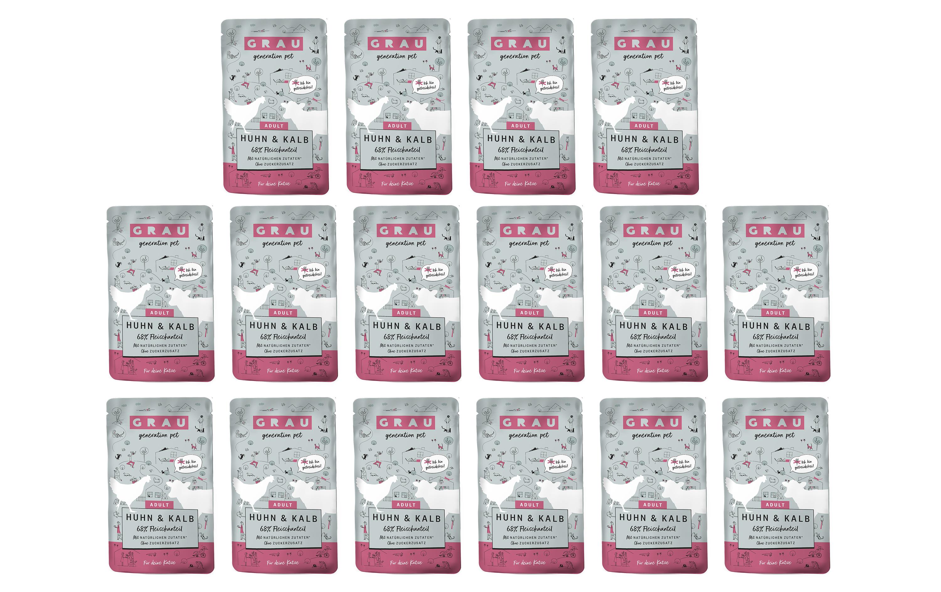 Grau Cat Huhn + Kalb 16x125g KIT