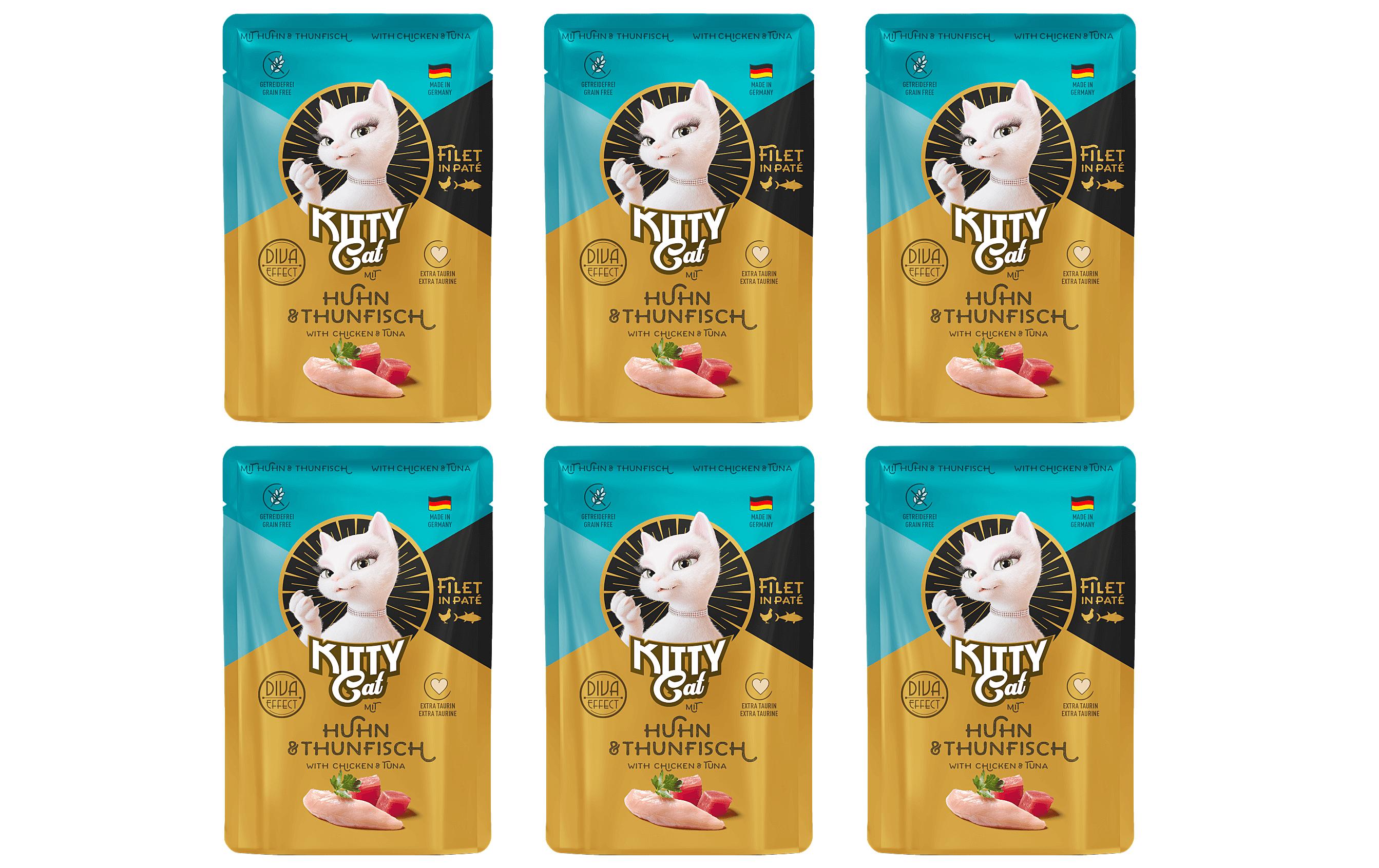KittyCat Filét Paté Pouch Huhn, Thunf KIT 6x85 g