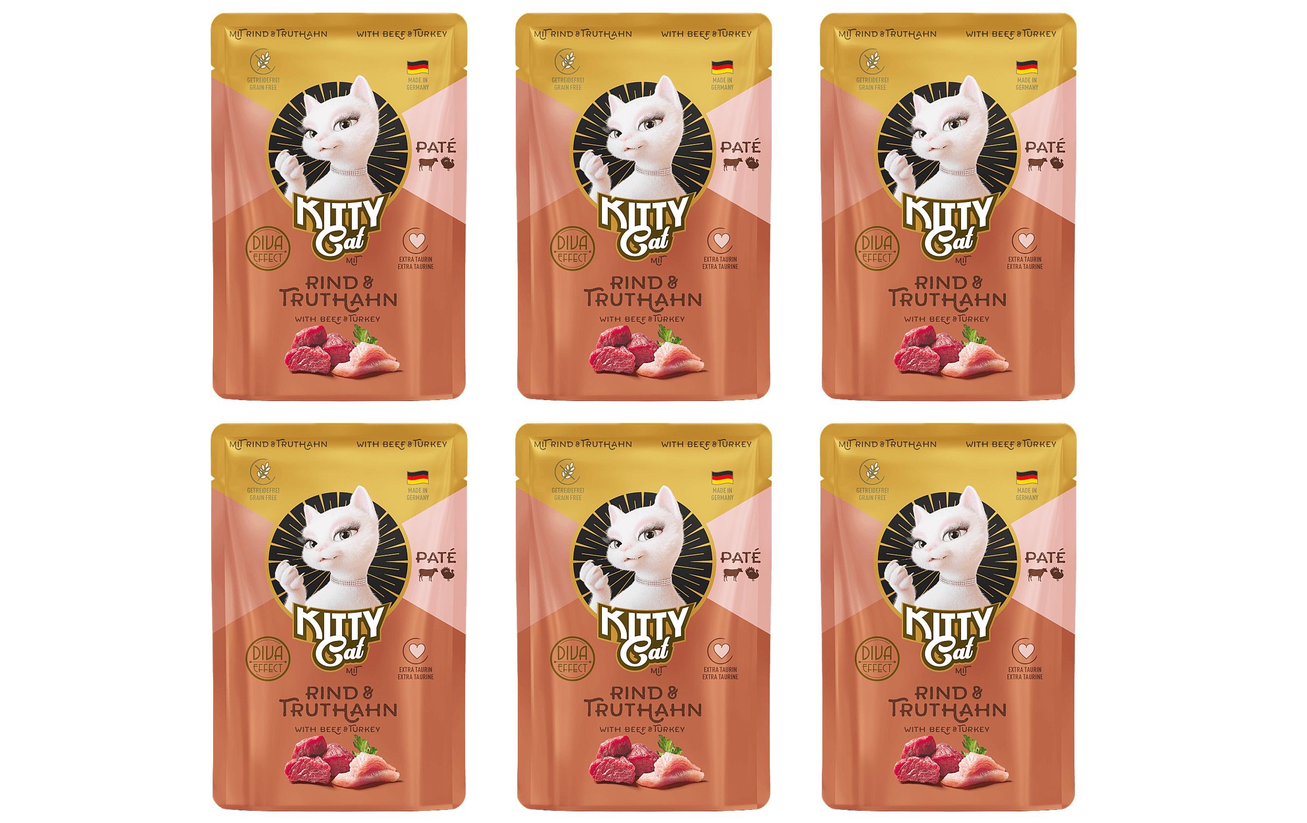 KittyCat Paté Pouch Rind, Truthahn KIT 6x85 g