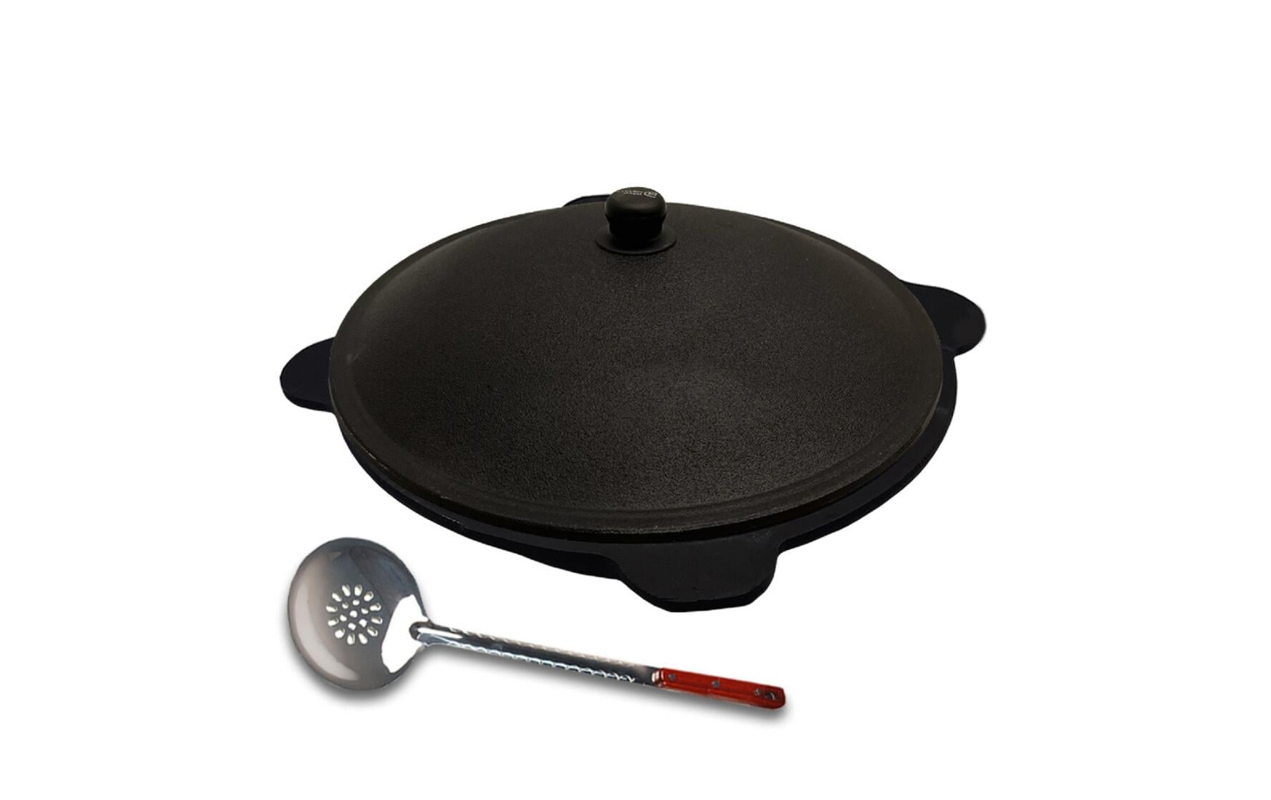Kazan Gusseisen 22 Liter mit Schaumlöffel, Aludeckel