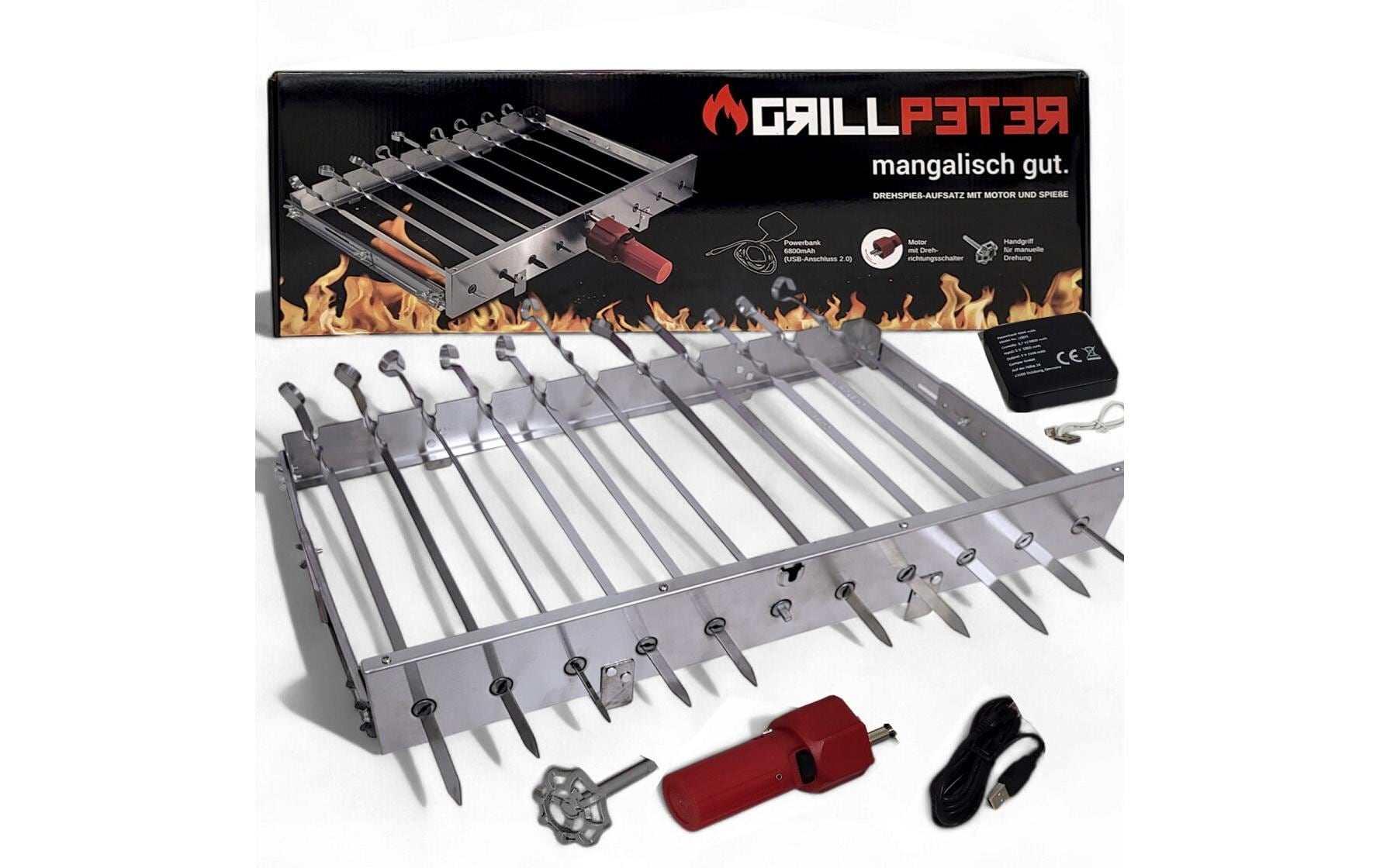 Schaschlik Spiessdreher Motor USB für 11 Spiesse