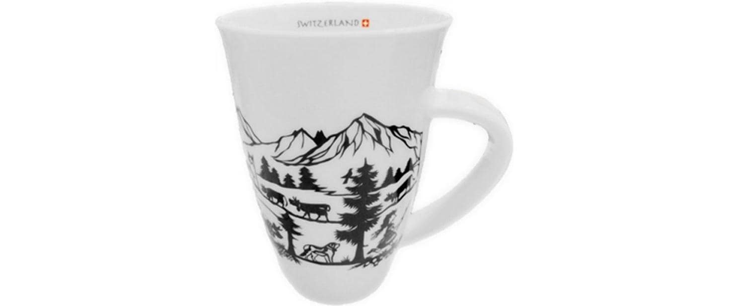 CN Tasse Scherenschnitt Familie weiss, 12.5 cm