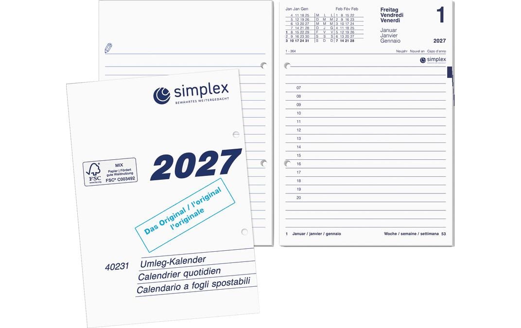 SIMPLEX Pultkalender 2027 121x173mm