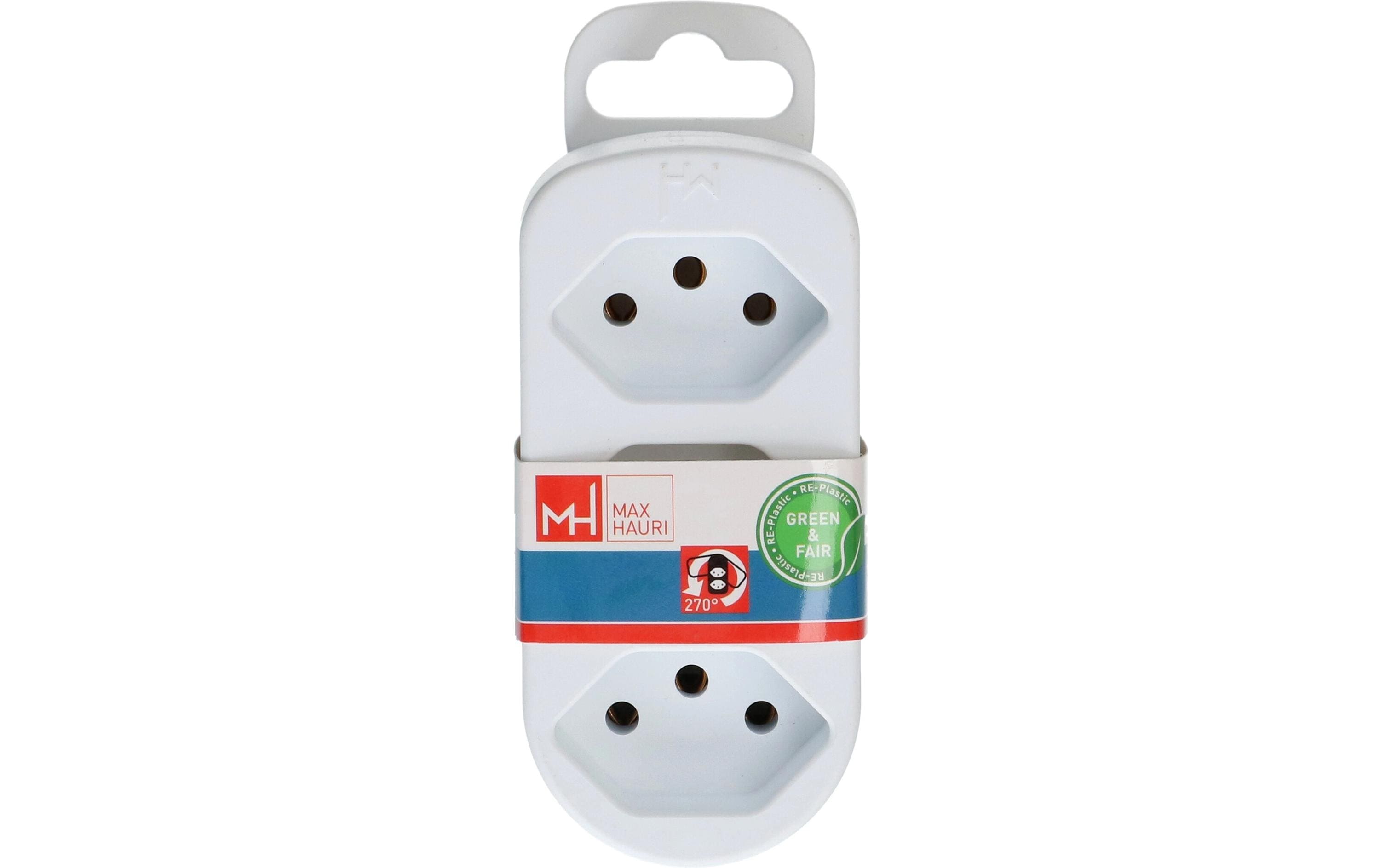 Abzweigstecker ADAPT 3x Typ 13 weiss drehbar Green+Fair