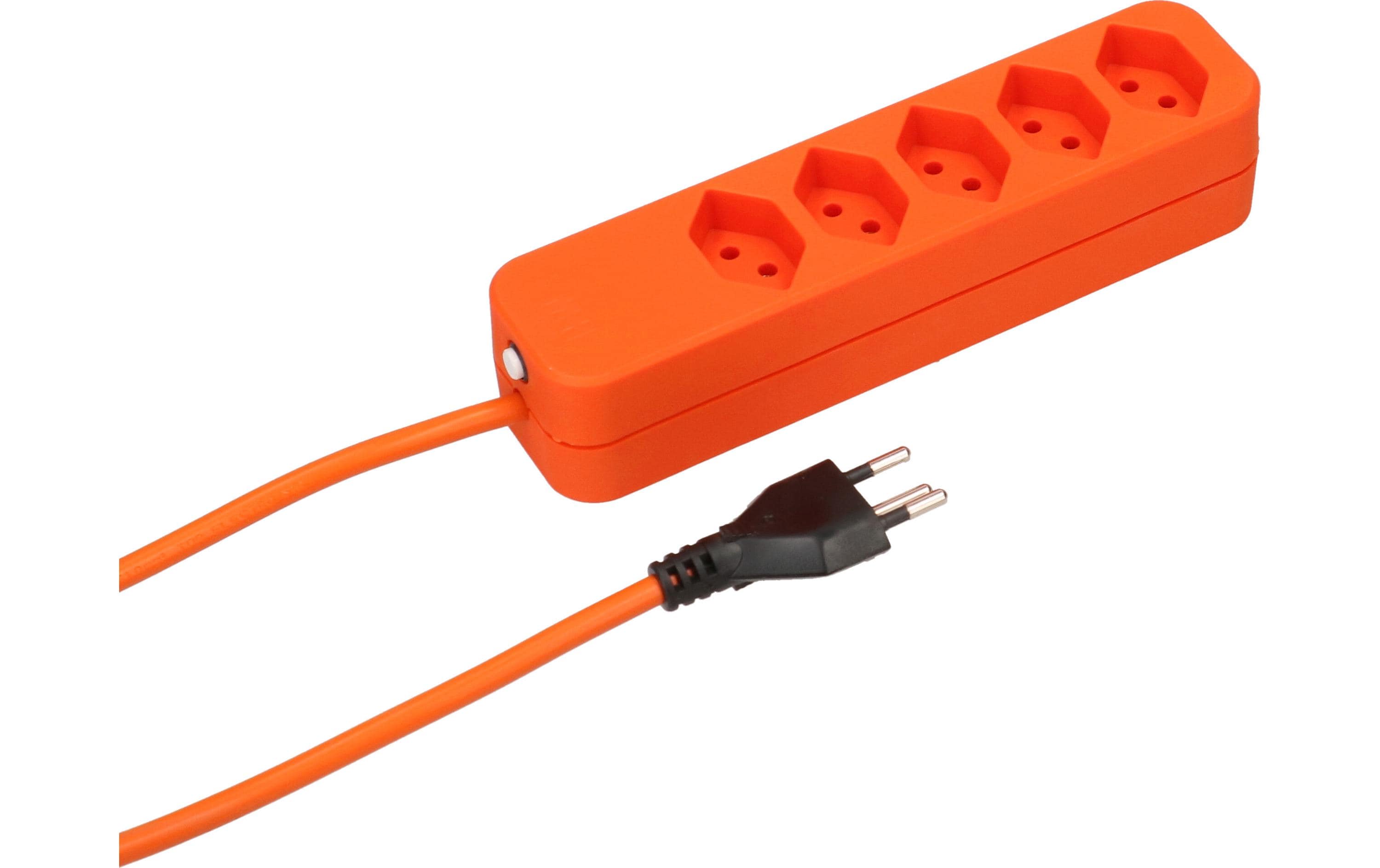 Steckdosenleiste Swiss Line 5x Typ 13 orange 2.5m