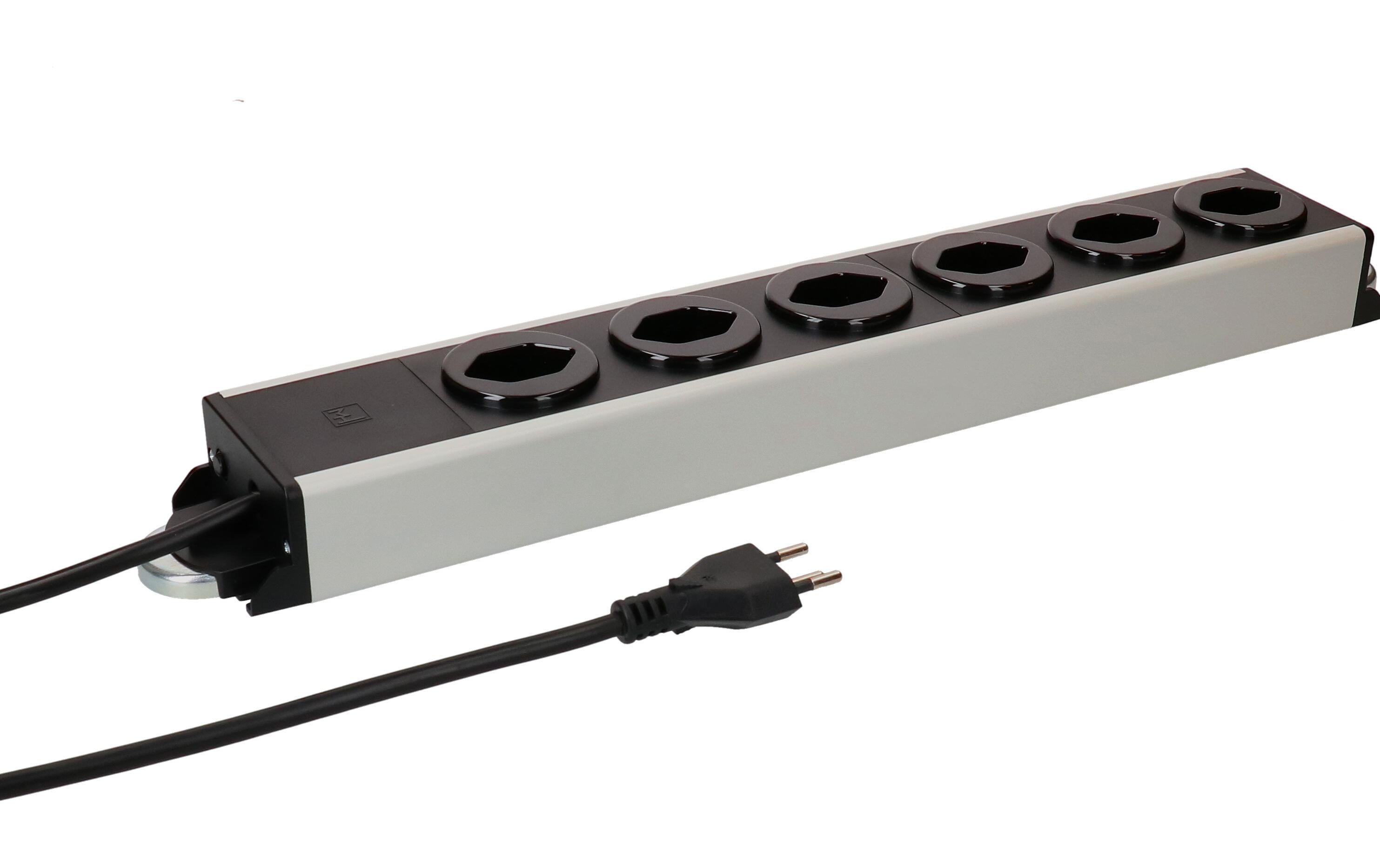 Steckdosenleiste Power Line 6x Typ 13 grau/schwarz 1.5m Magnet