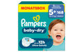 Pampers Baby Dry Gr.5+ Junior Plus 12-17kg MonatsBox / 168 Stück