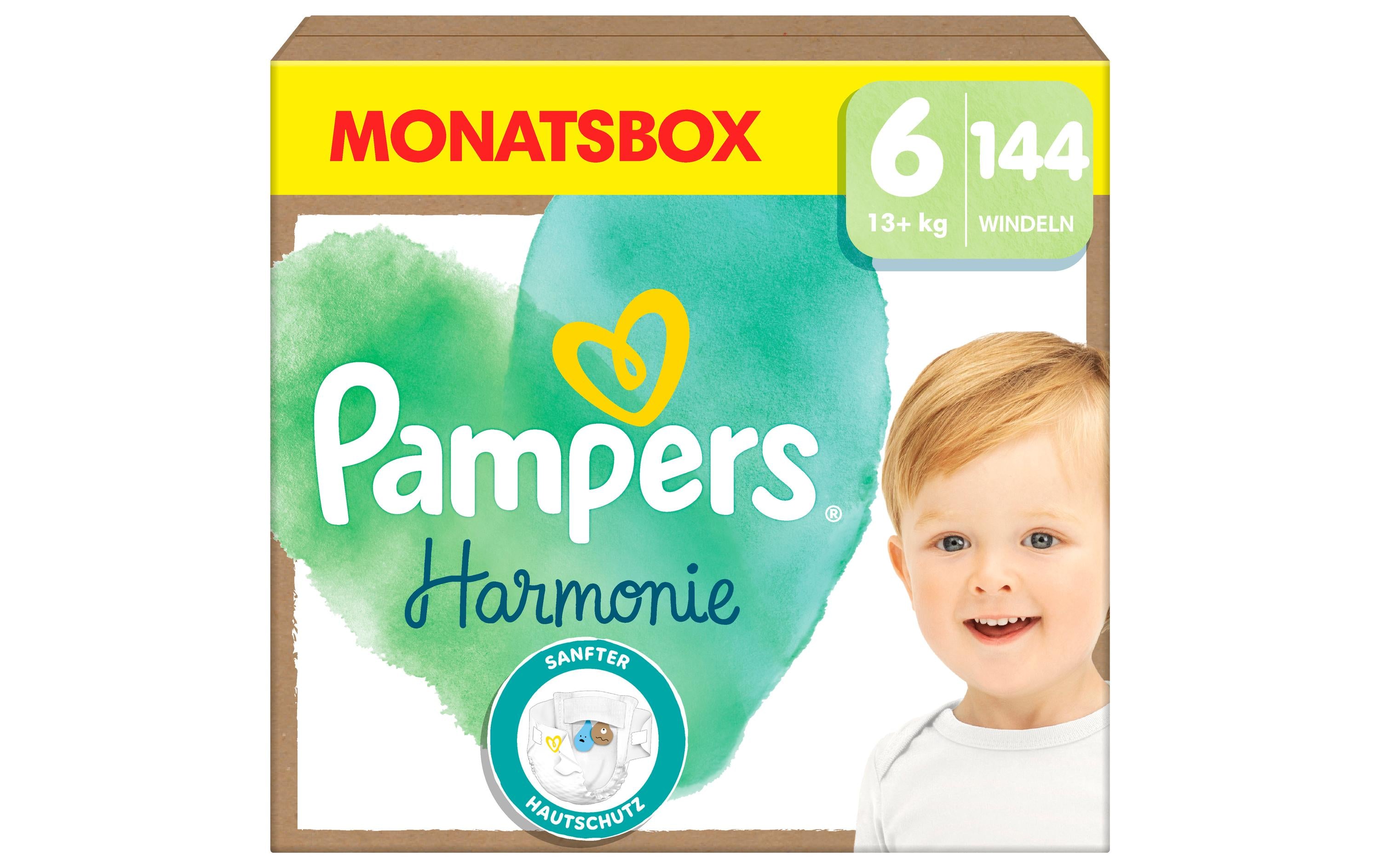 Pampers Harmonie Gr. 6 Junior 13+ kg, Monatsbox / 144 Stk