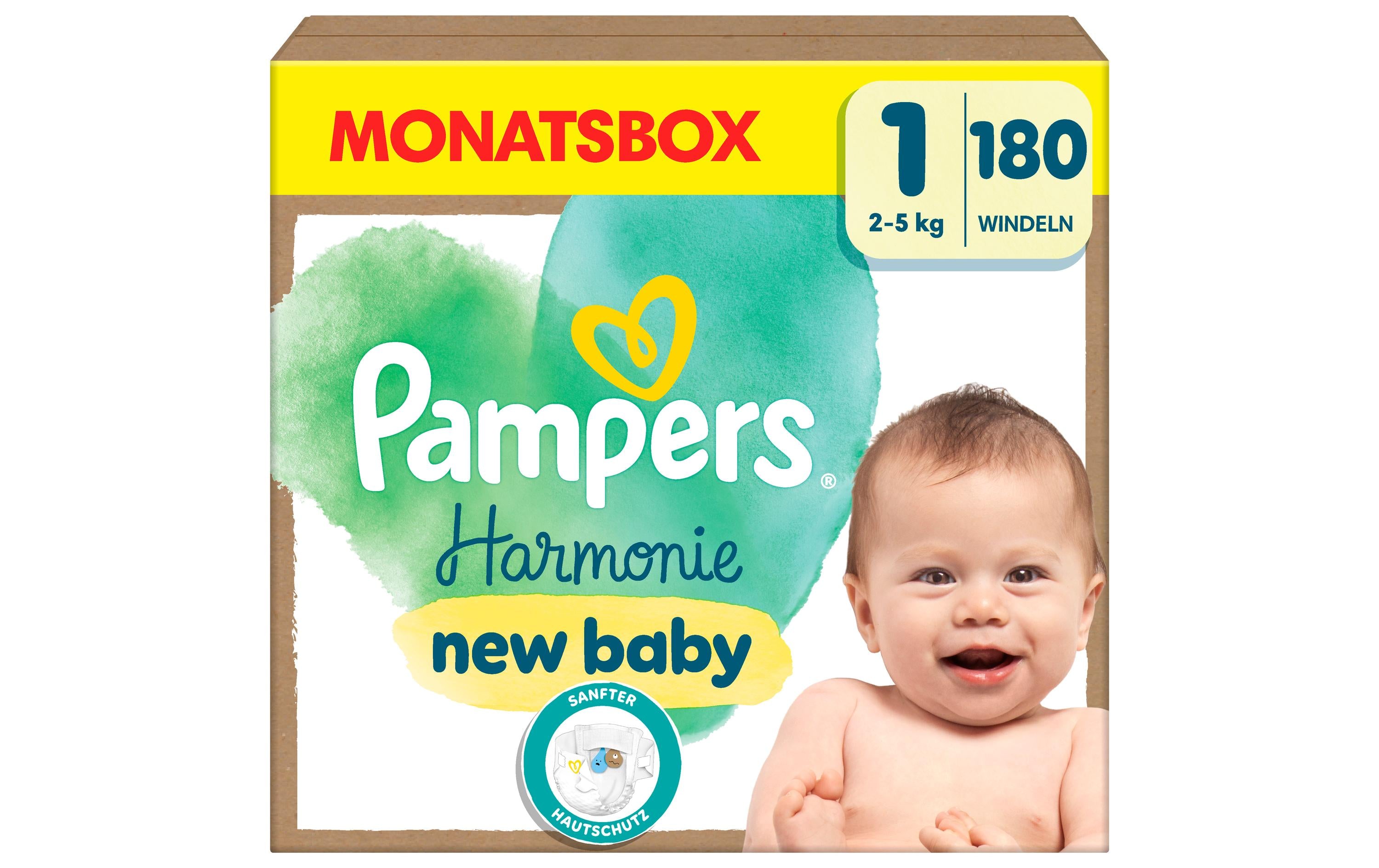 Pampers Harmonie Gr.1 Newborn 2-5 kg Monatsbox / 180 Stück