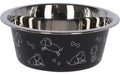 Kerbl Edelstahlnapf  mit Motiv 900 ml,  Schwarz