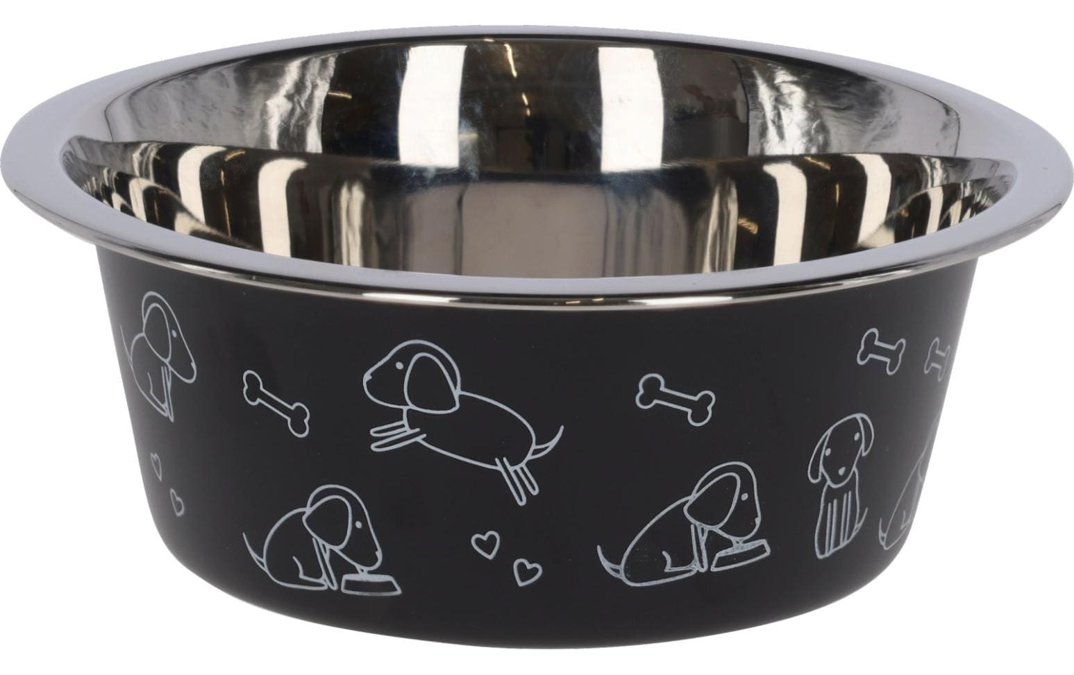 Kerbl Edelstahlnapf  mit Motiv 900 ml,  Schwarz