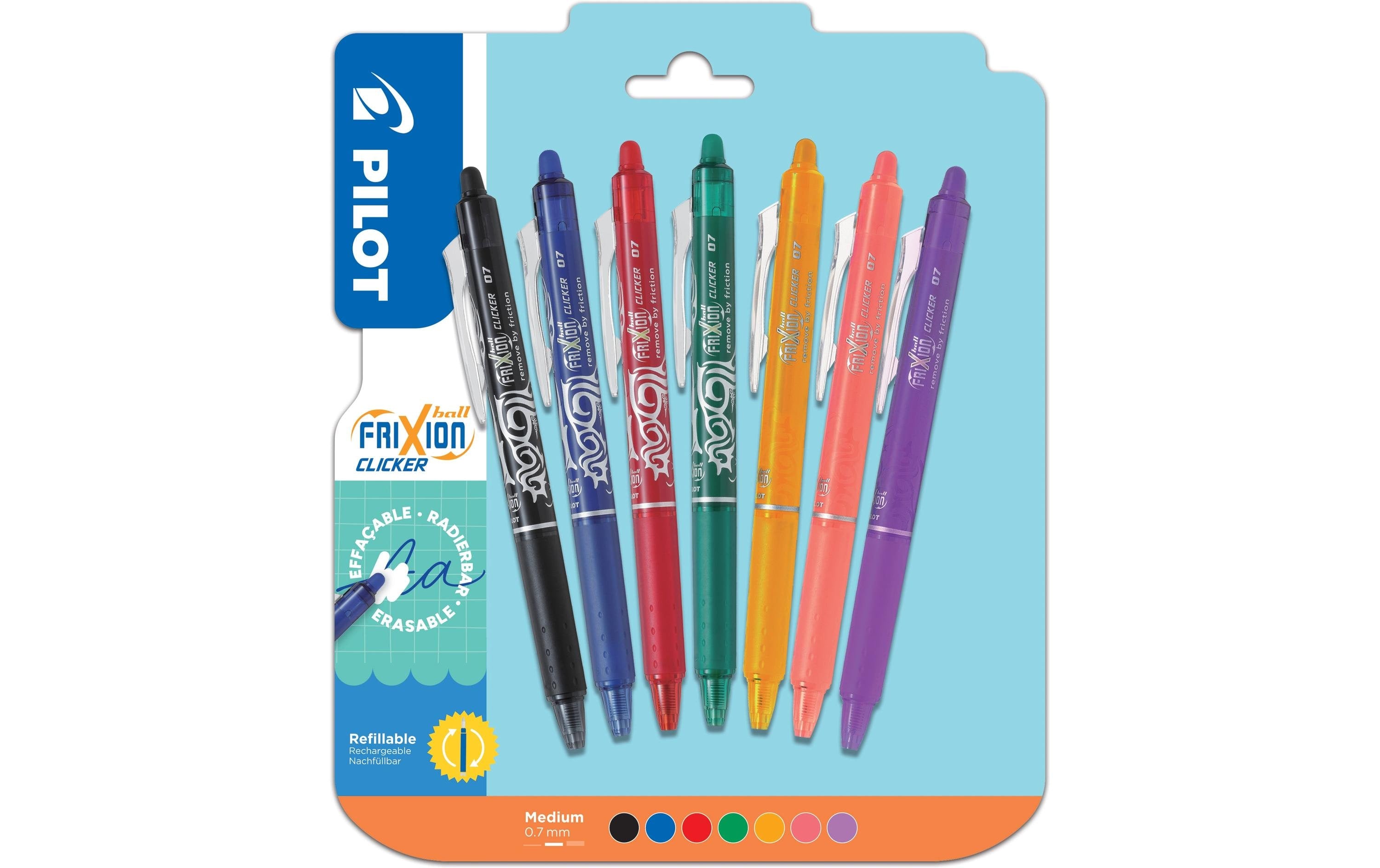 Pilot FriXion Clicker Set 7 7 Stk, farbig, Blister