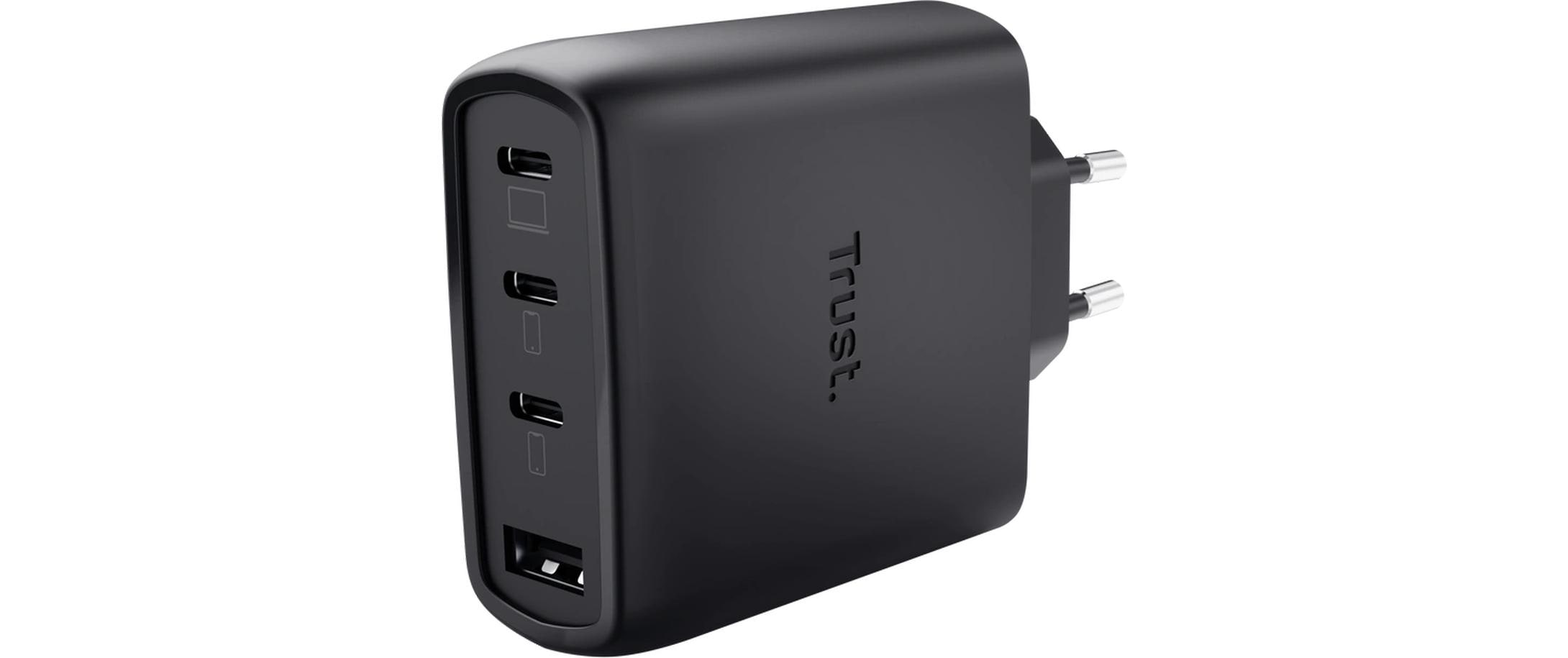Trust Maxo USB 65W GaN 4 Port Wall Charg schwarz