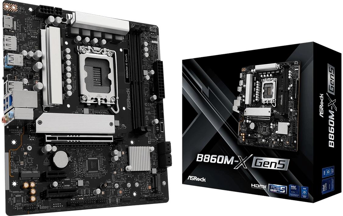 ASRock B860M-X GEN5, mATX, LGA1851 Intel B860, LGA1851, 2x DDR5, PCIe 5.0