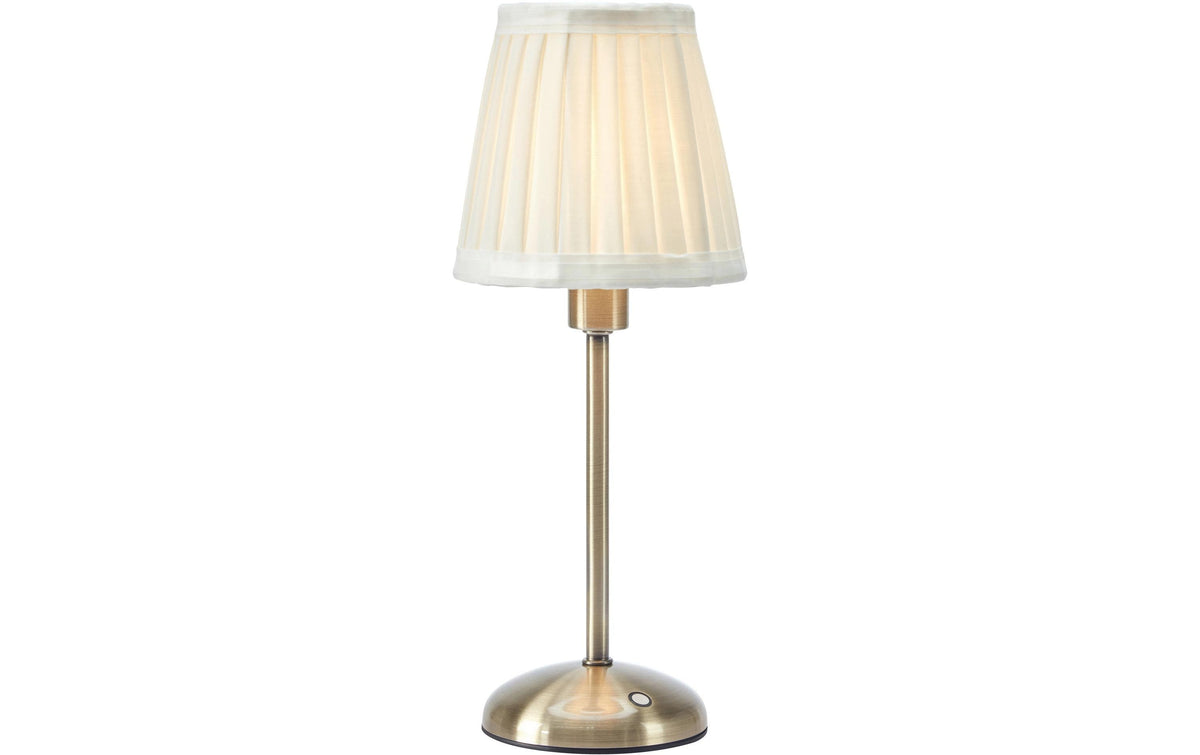 Markslöjd Tischleuchte ANNO aufladbar, antiker messing/Offwhite