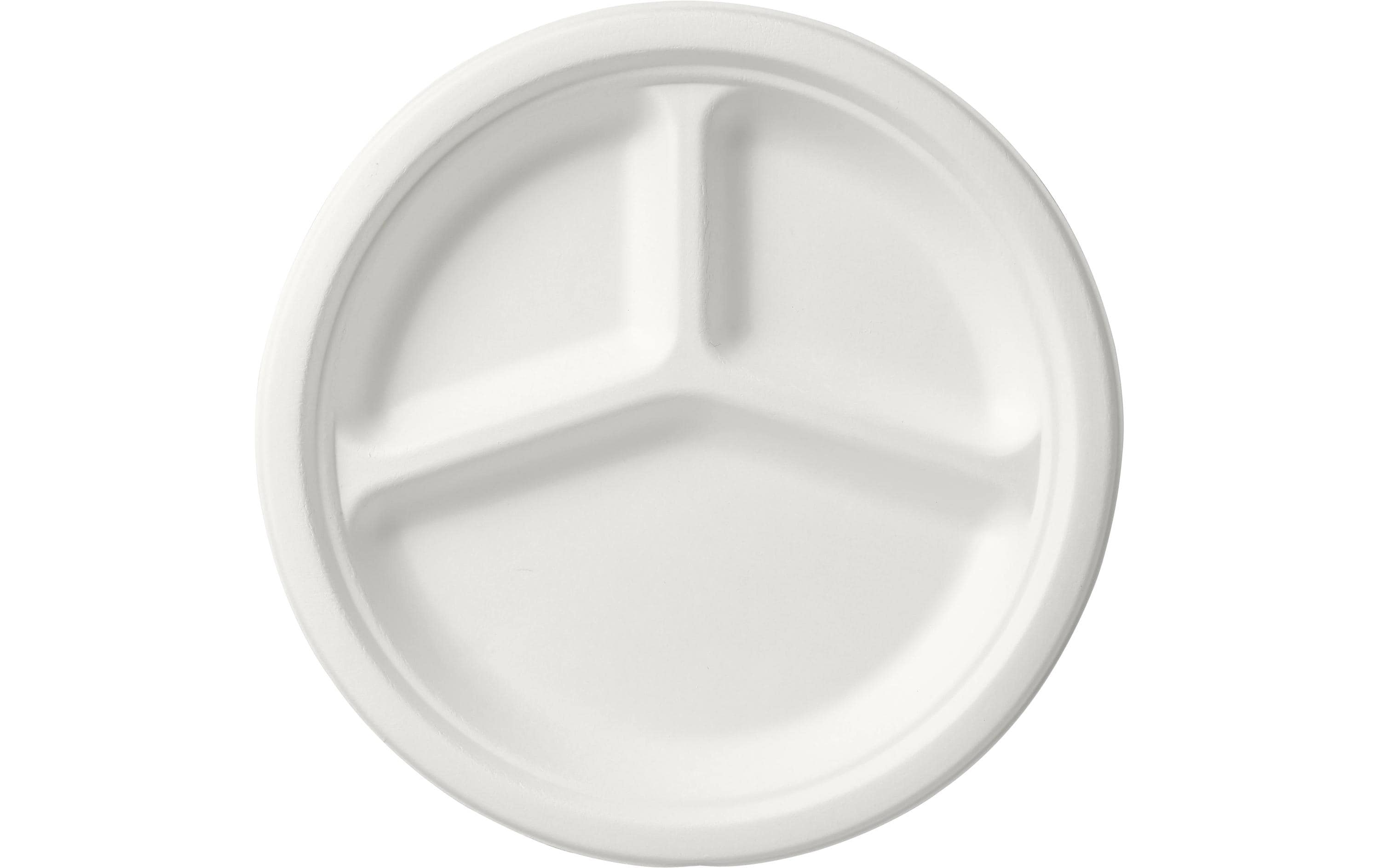 Duni Teller Bagasse weiss 26cm 3-geteilt 50 Stk.