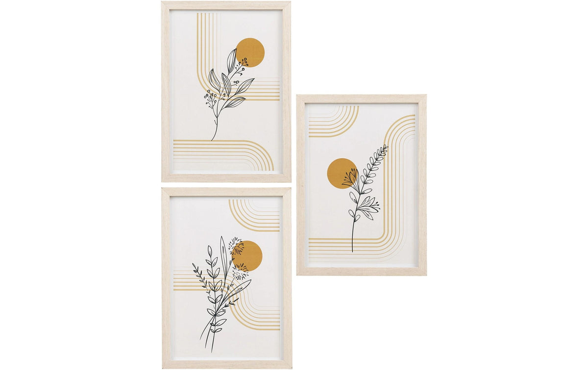 House Nordic Bilderrahmen Madison, 3er Set 30x21x1.5 cm, Glas, MDF