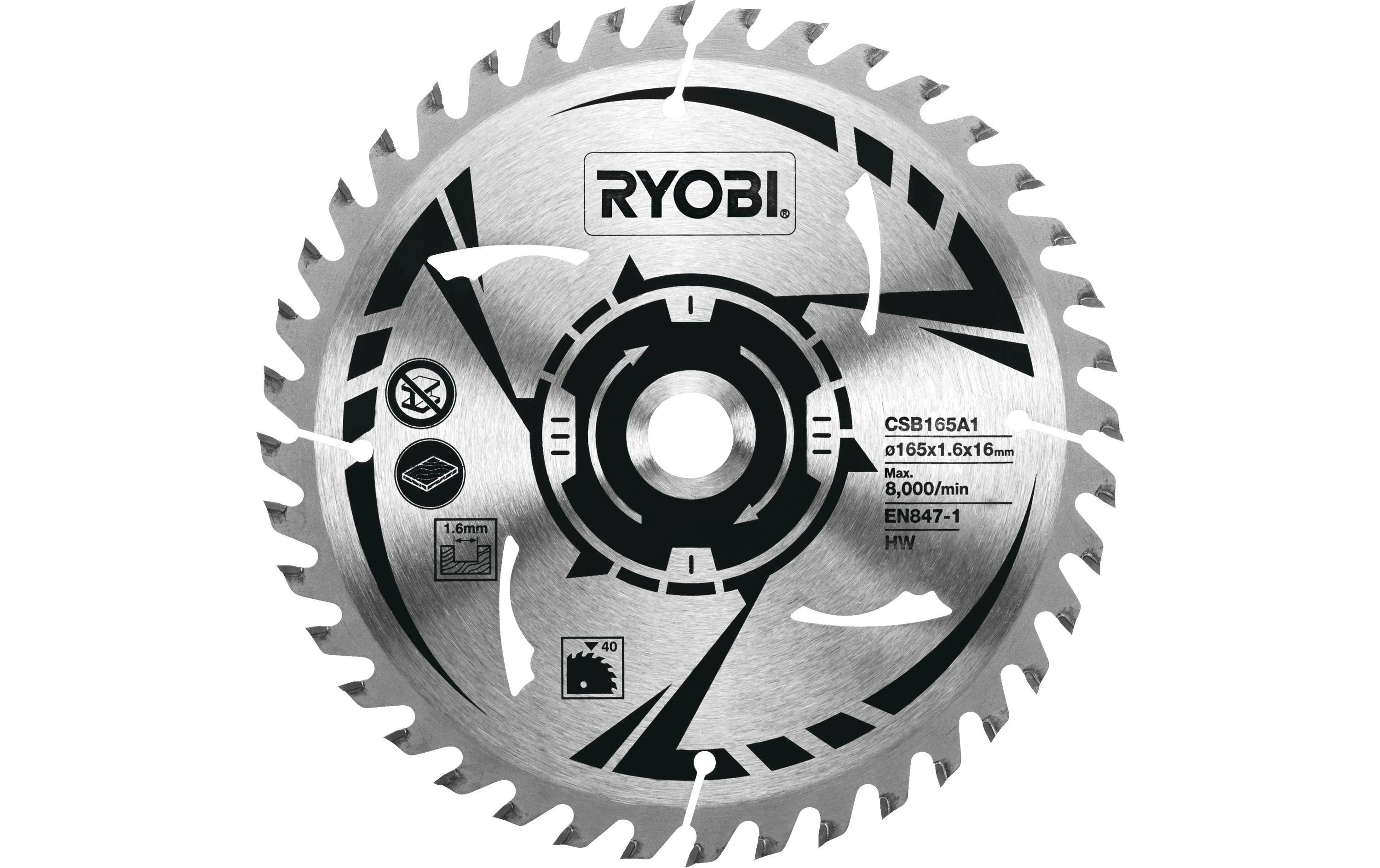 RYOBI HM-Sägeblatt CSB165A1, 165/16 mm Passend für RYOBI Handkreissäge R18CS