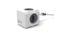 Allocacoc PowerCube 35W PD AC weiss 4x T13, 1x USB-A, 2x USB-C, 1.5m