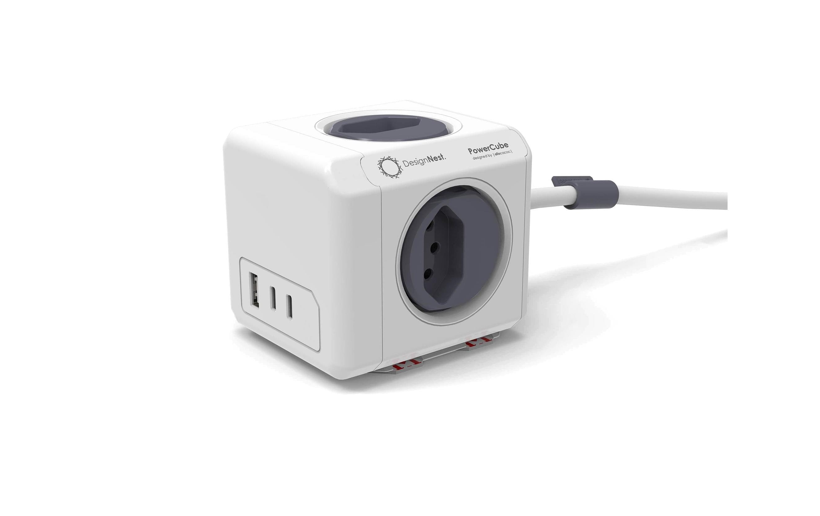 Allocacoc PowerCube 35W PD AC weiss 4x T13, 1x USB-A, 2x USB-C, 1.5m