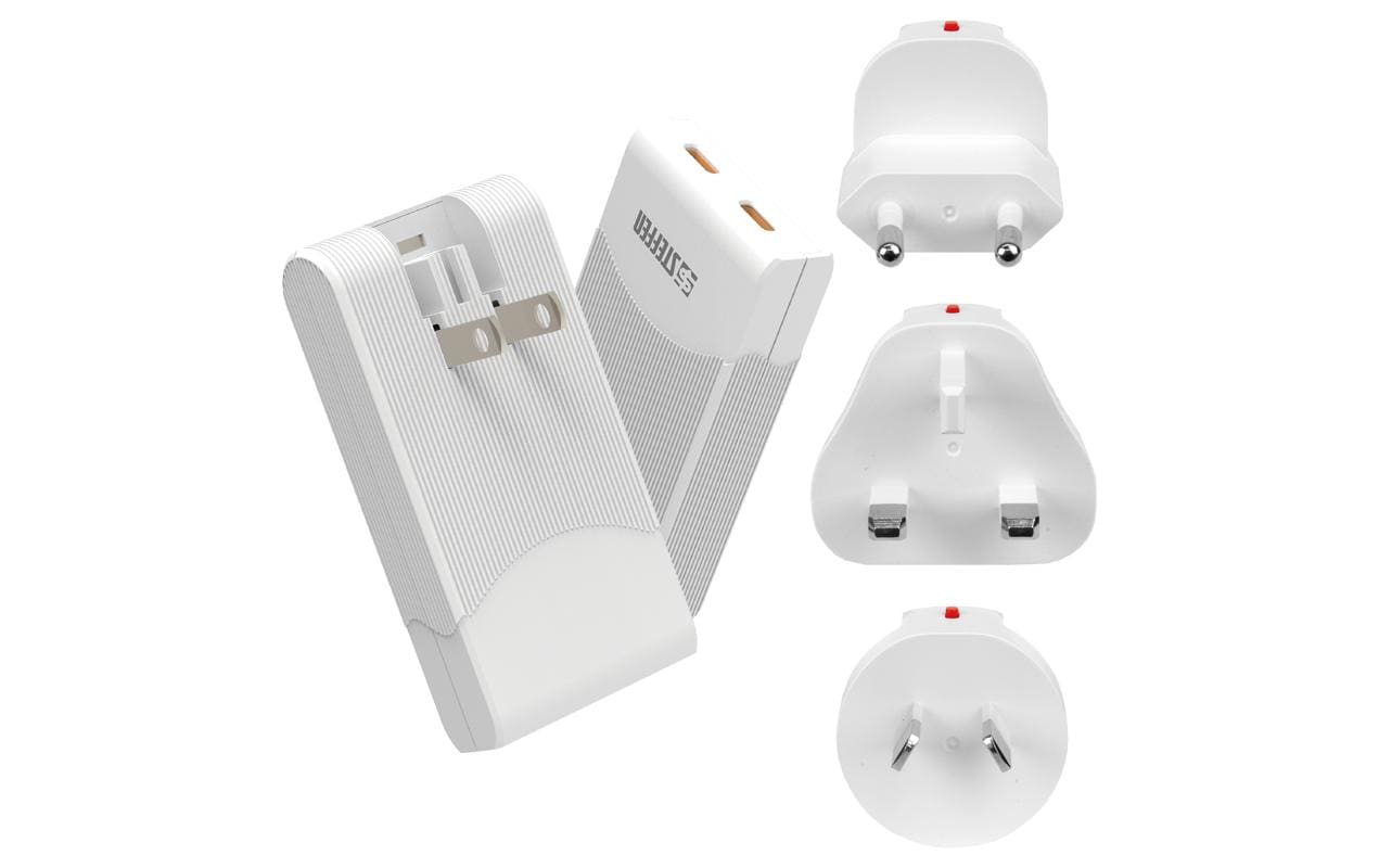 Steffen Reiseladeadapter World PD65W 2xUSB-C, EU, UK, USA, CH, IT, BR, CHN