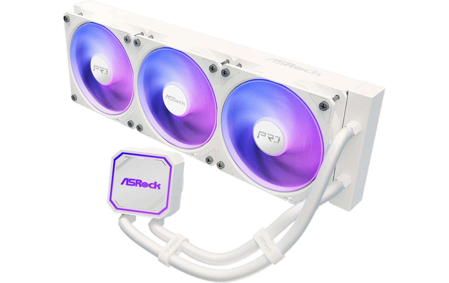 ASRock Pro White 360 ARGB Liquid CPU Cooler, 3x120mm ARGB