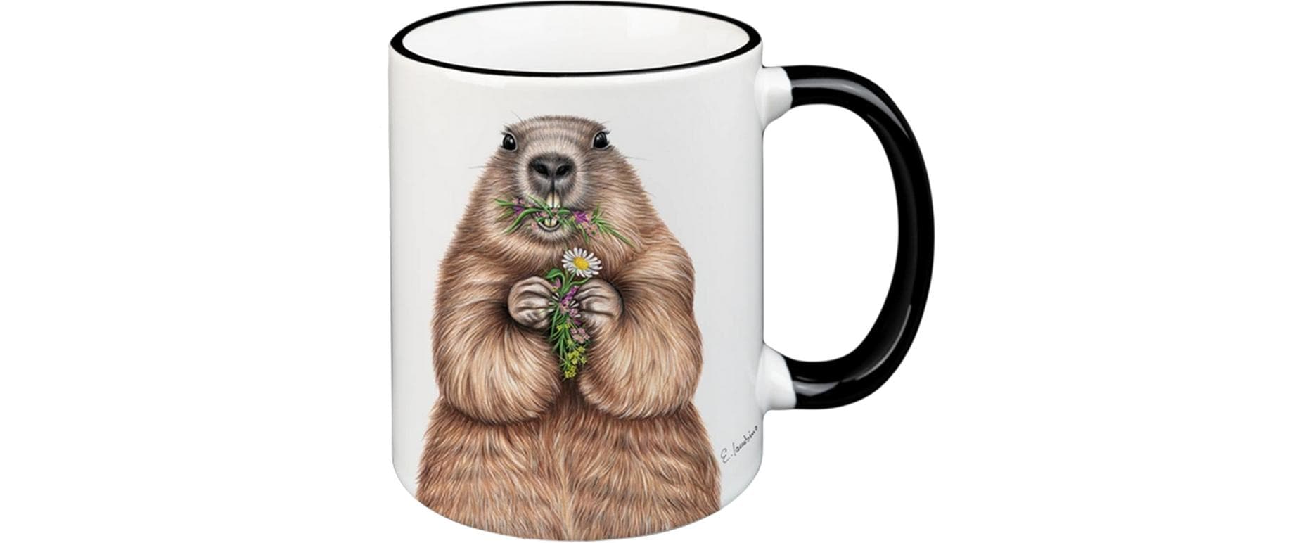 CN Tasse Murmelier 330 ml schwarz, 8.3x9.7 cm (DxH)