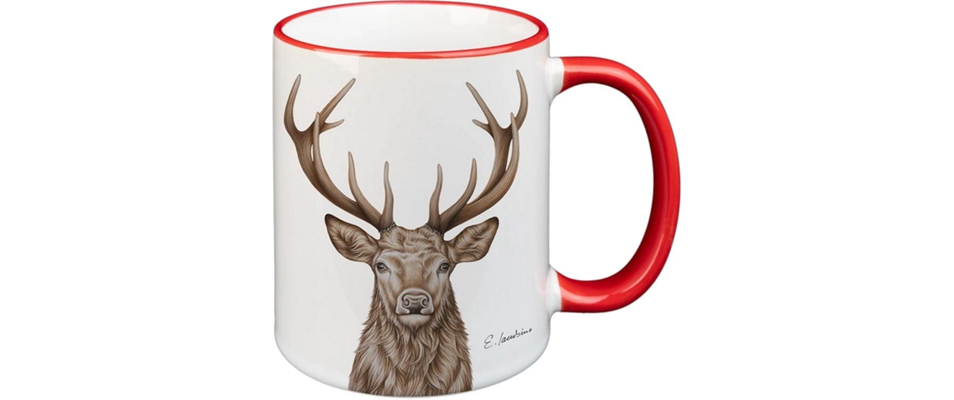 CN Tasse Hirsch 330 ml rot, 8.3x9.7 cm (DxH)